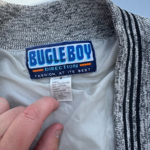 Bugle Boy Gray and Black Striped Jacket - Picture 3 of 3